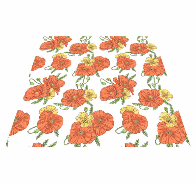 Kukka vinyylimatto valkoisella taustalla - Tenstickers