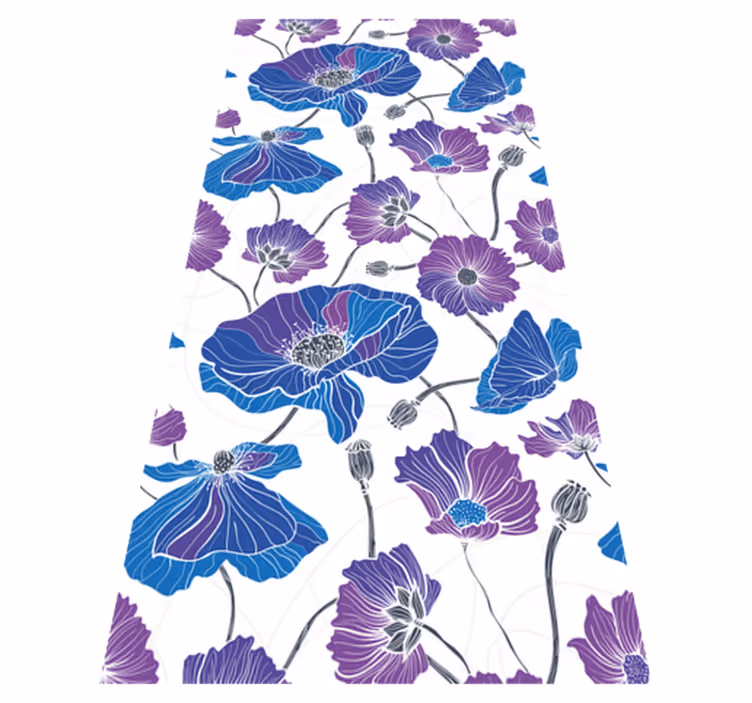 Sininen ja violetti puutarhakukka vinyylimatto - Tenstickers