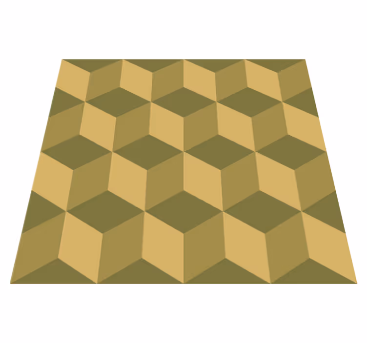 Beige 3d kuutiot ruokasalin vinyylimatto - Tenstickers