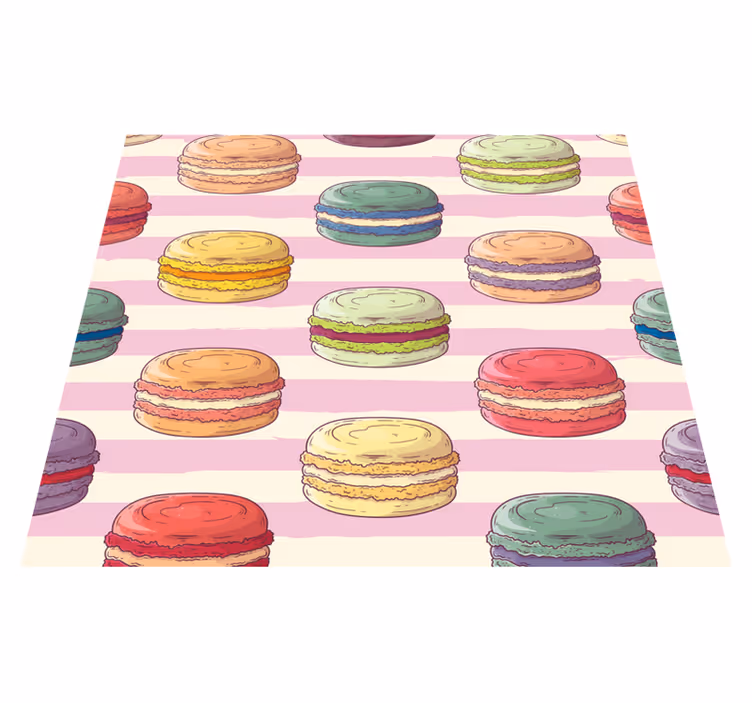Retro macarons keittiön vinyylimatto - Tenstickers
