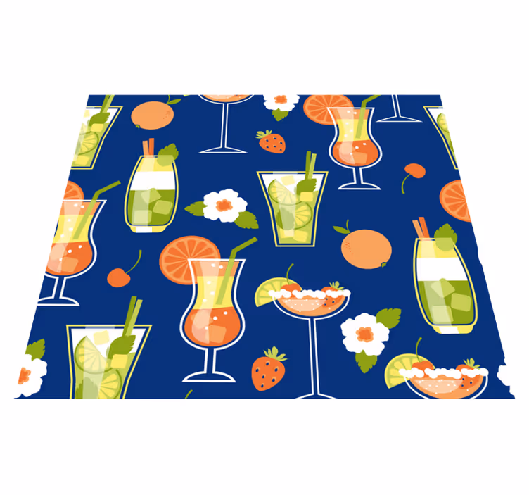 Vintagecocktailitkeittiönvinyylimatto - Tenstickers