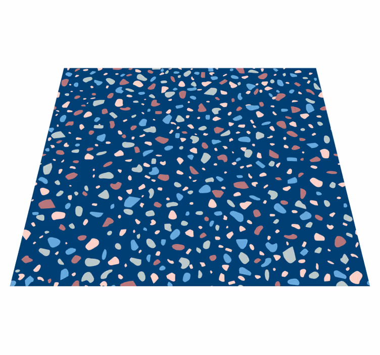 Tummansininen terrazzo keittiön vinyylimatto - Tenstickers