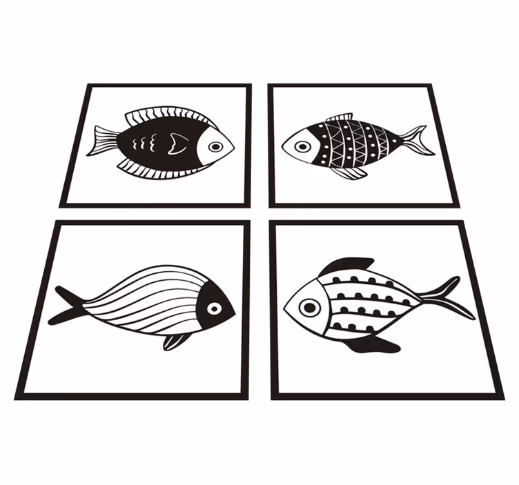 Kauniit kalakuviot vinyylimatto kylpyhuoneeseen - Tenstickers