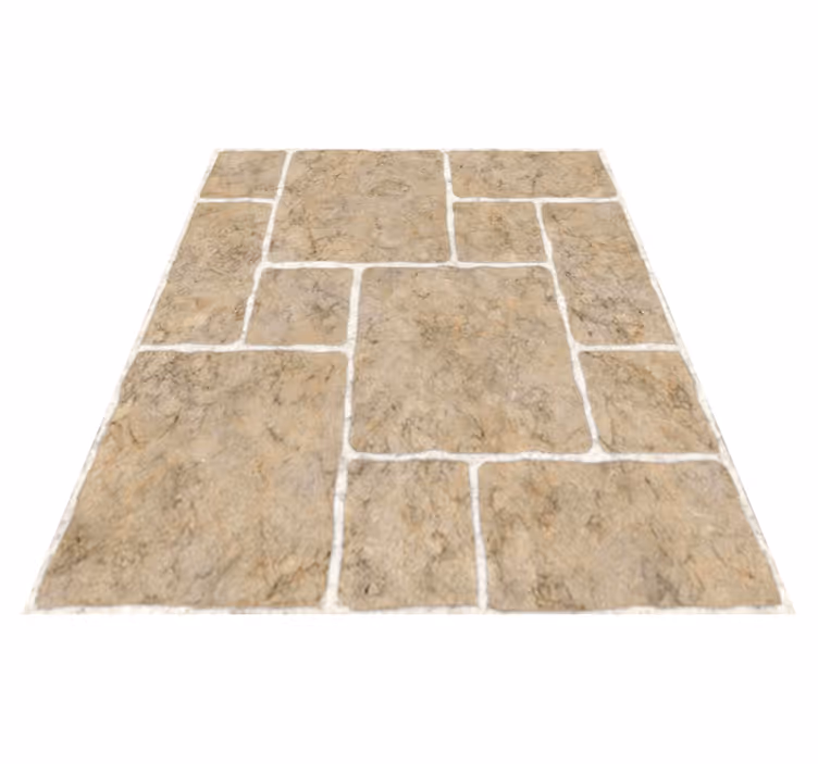 Beige kivilaatat kylpyhuoneen vinyylimatto - Tenstickers