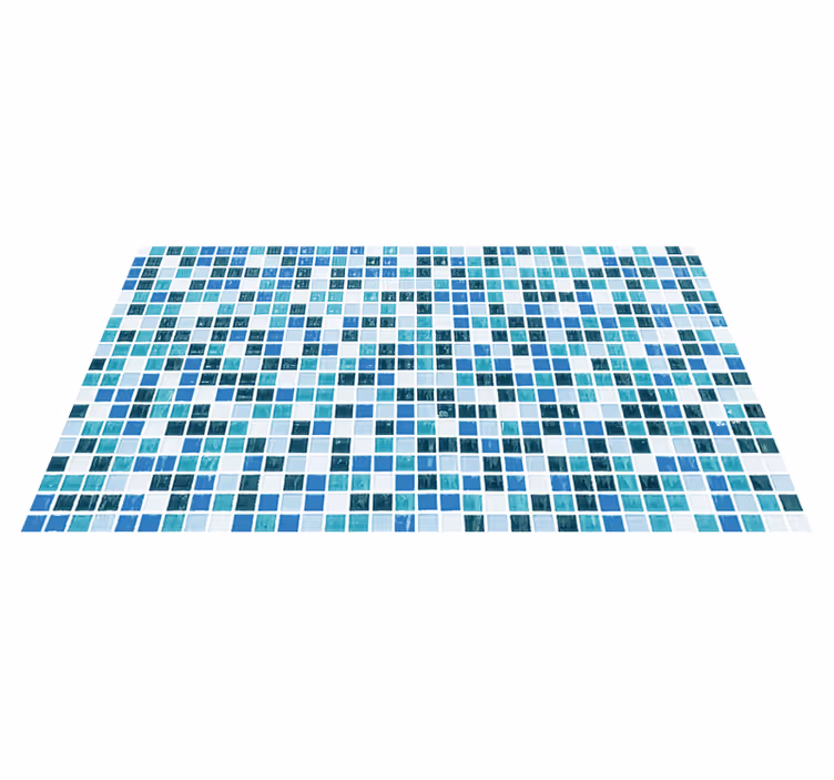Kylpyhuoneen vinyylimatto sinisillä mosaiikkilaatoilla - Tenstickers