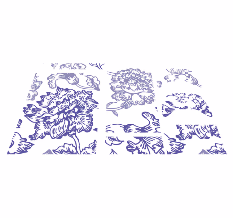 Pehmeä violetti kukkakuosi vinyylimatto - Tenstickers