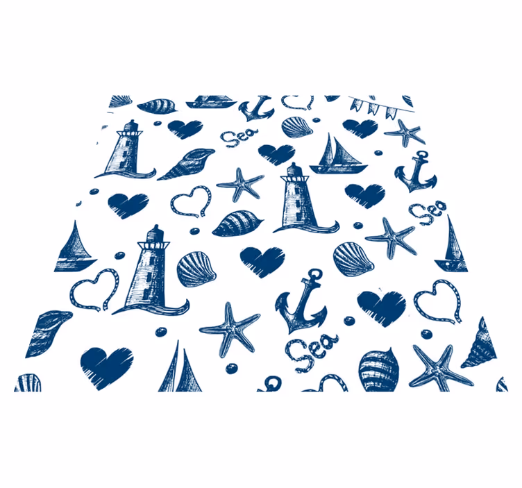 Kukka vinyylimatto meriteemalla - Tenstickers