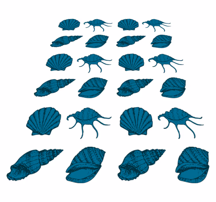 Kukallinen vinyylimatto simpukkakuviolla - Tenstickers