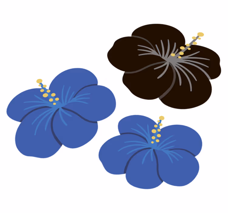 Hibiskuskukkakuvioinen vinyylimatto - Tenstickers