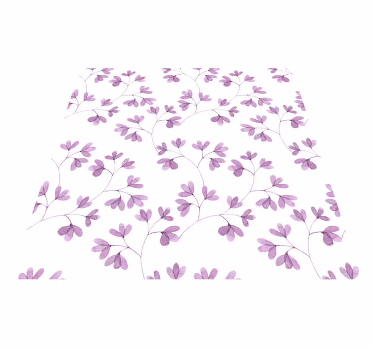 Violetti kukkakuviollinen vinyylimatto - Tenstickers