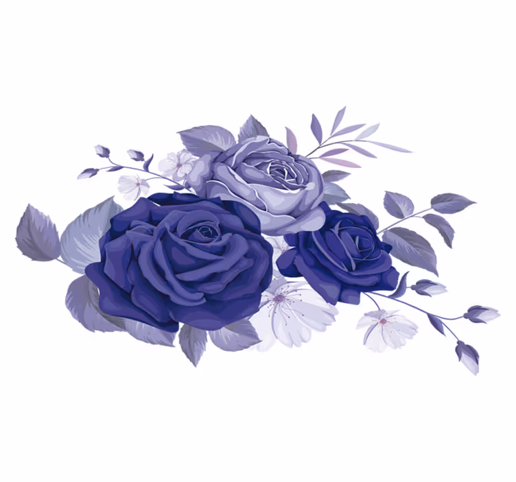Elegantit violetit ruusut kukka vinyylimatto - Tenstickers