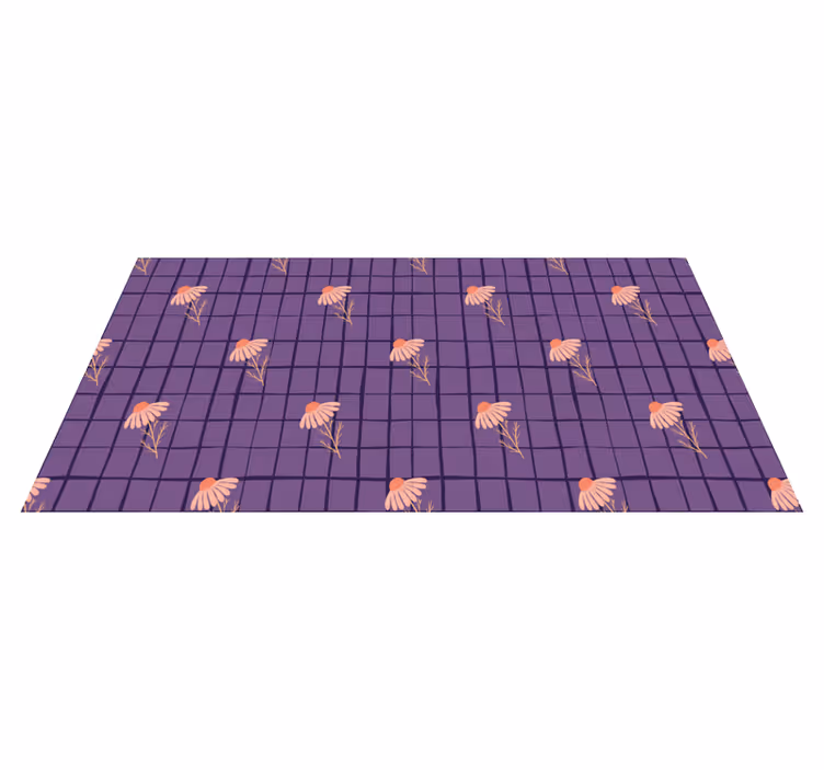 Purppura kukkakuosi vinyylimatto - Tenstickers