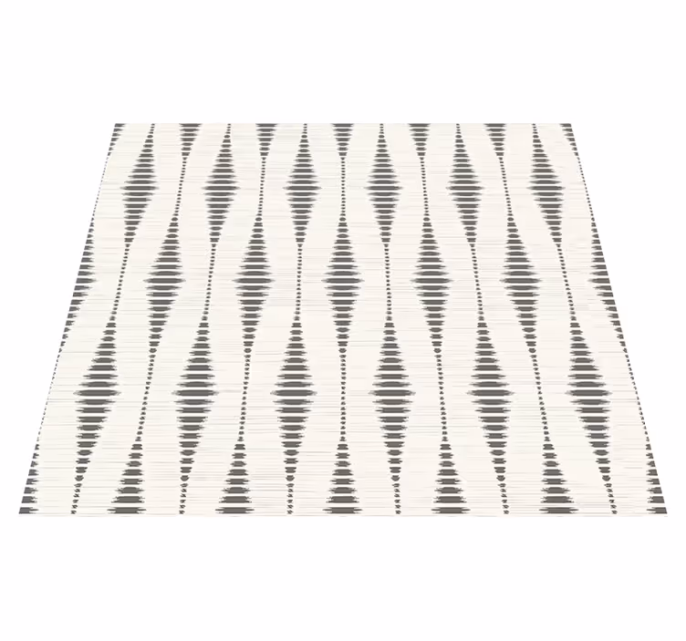 Rabaul ikat harmaa ja beige geometrinen vinyylimatto - Tenstickers