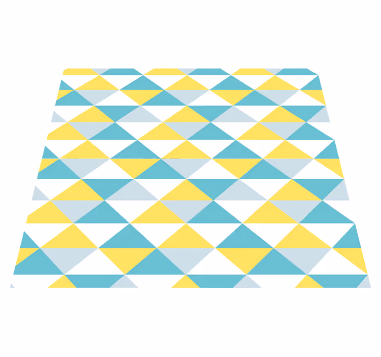 Keltainen ja sinisen sävyt geometrinen vinyylimatto - Tenstickers