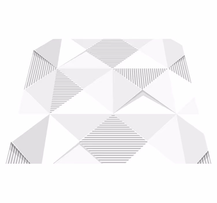 Geometrinen vinyylimatto 3d valkoiset neliöt - Tenstickers