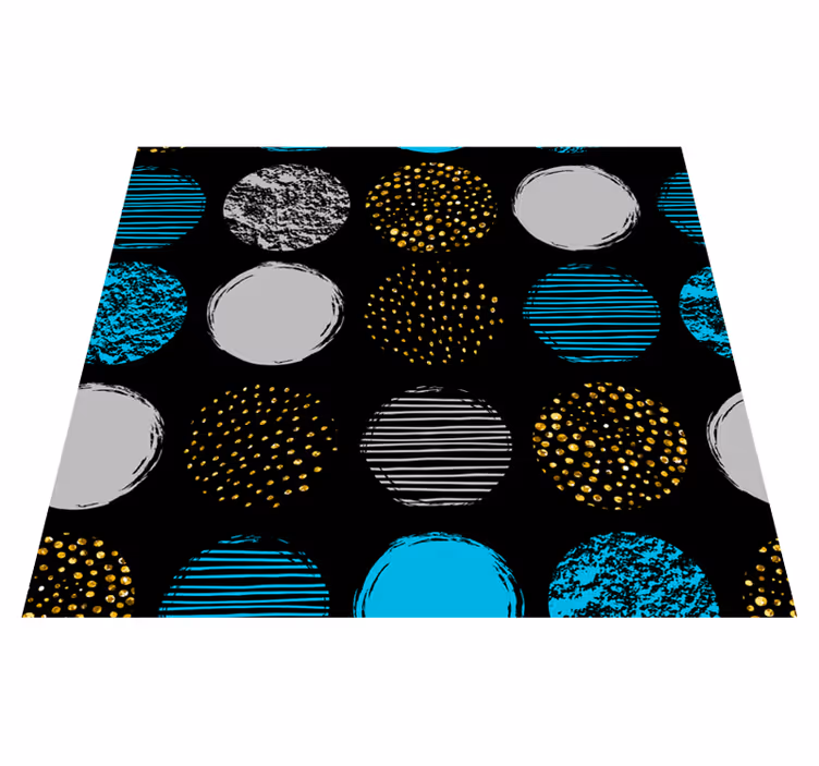 Geometrinen vinyylimatto mustalla taustalla - Tenstickers