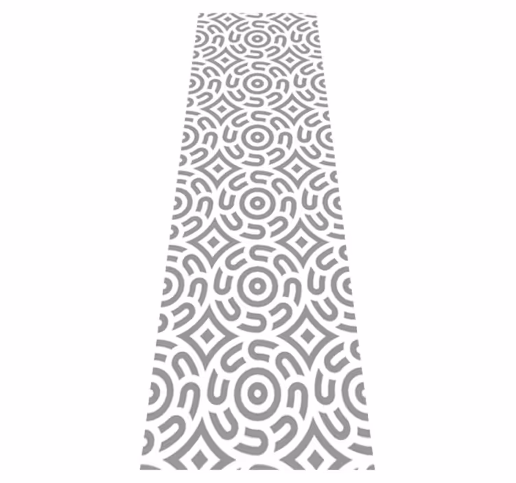 Valkoinen geometrinen kuvio ympyröillä vinyylimatto - Tenstickers