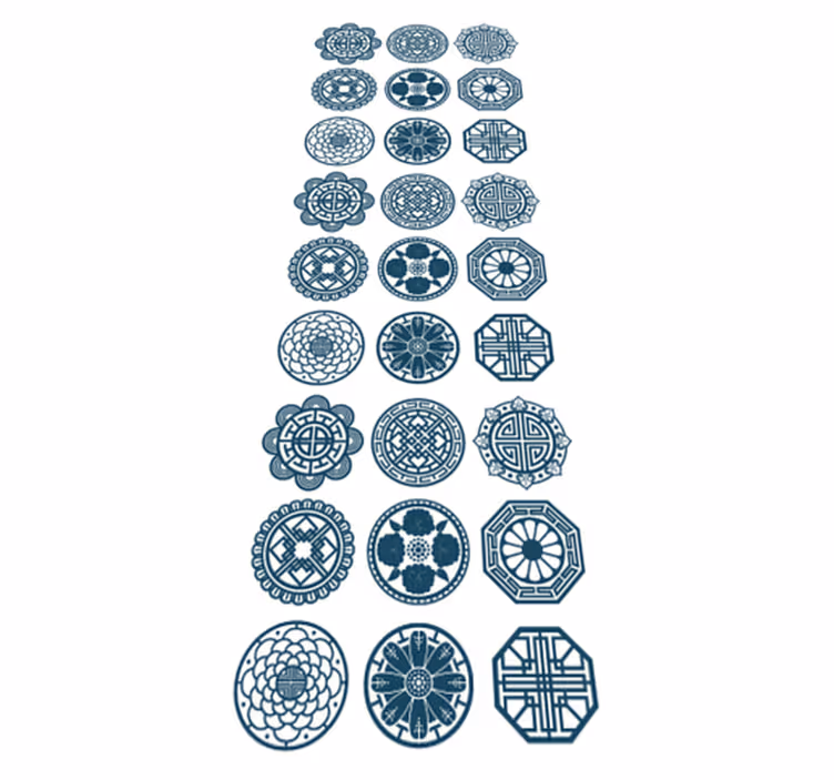 Geometrinen vinyylimatto korealaiset muodot - Tenstickers