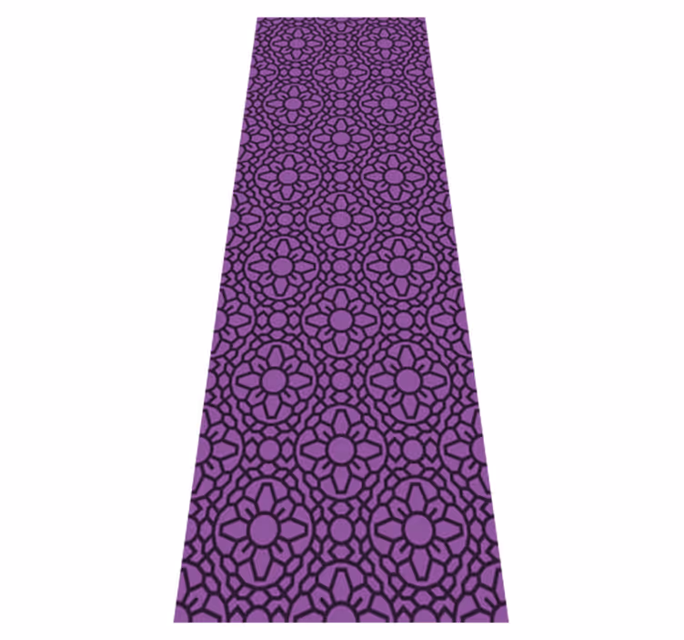 Violetti ympyräkukkatyylinen geometrinen vinyylimatto - Tenstickers