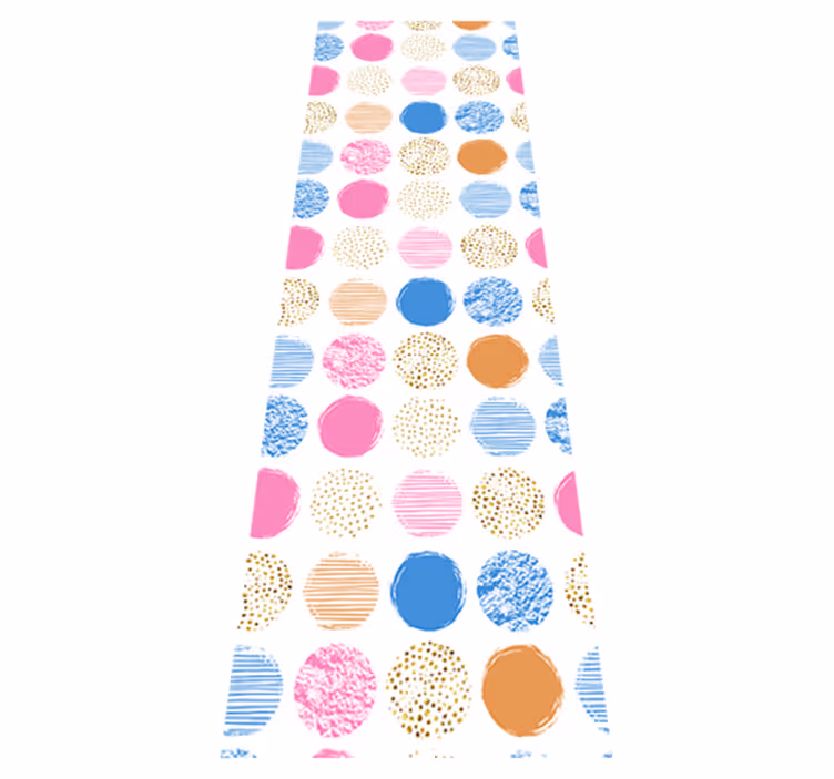 Geometrinen vinyylimatto värikkäillä pisteillä - Tenstickers