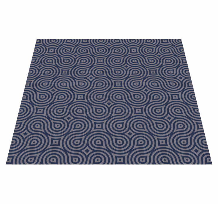 Sininen geometrinen muoto vinyylimatto - Tenstickers