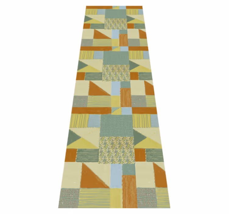 Patchworkvärikäs kolmio geometrinen vinyylimatto - Tenstickers