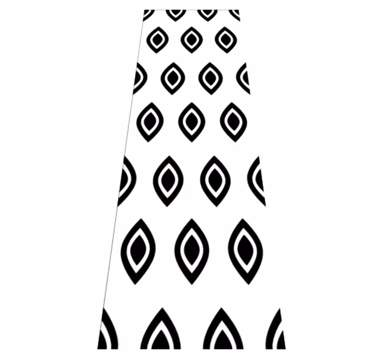 Geometrinen vinyylimatto mustavalkoisilla muodoilla - Tenstickers