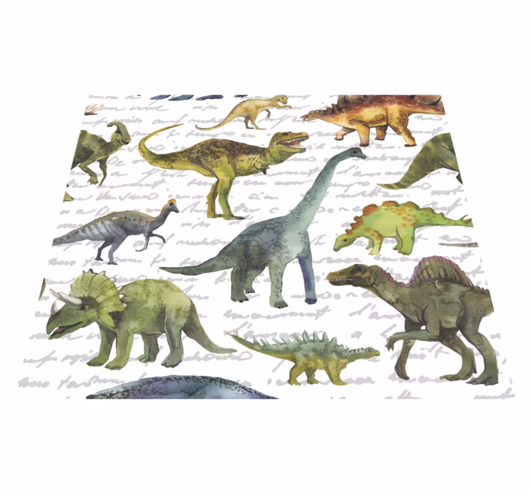 Vinyylimatto makuuhuoneeseen realistisilla dinosauruksilla - Tenstickers