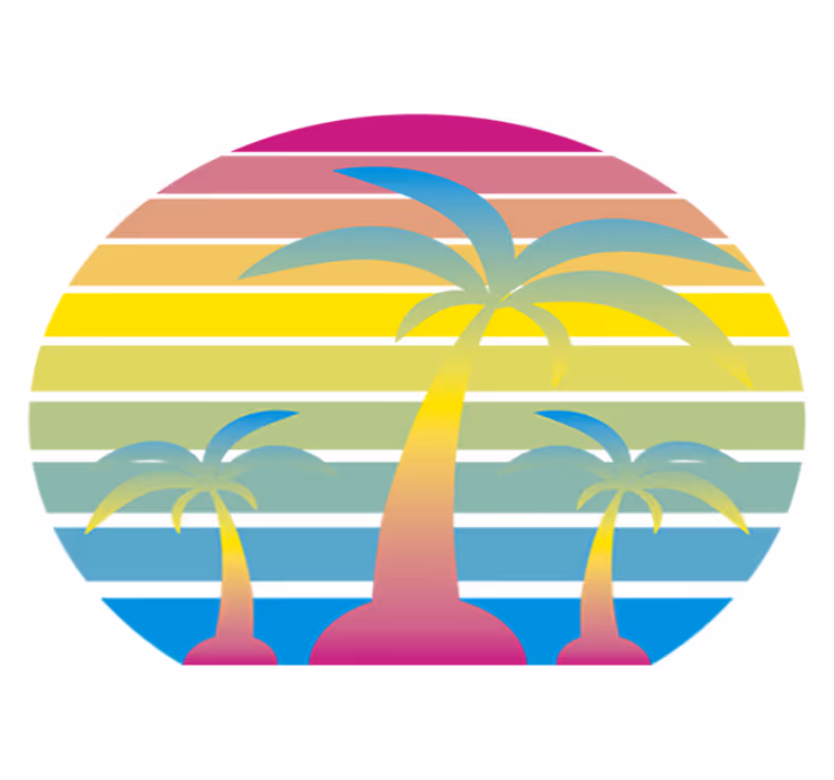80-luvun vintage-aurinko luonto vinyylimatto - Tenstickers