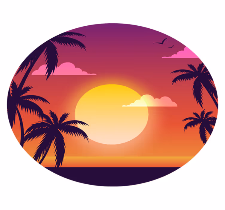 70-luvun auringonlasku luonto vinyylimatto - Tenstickers
