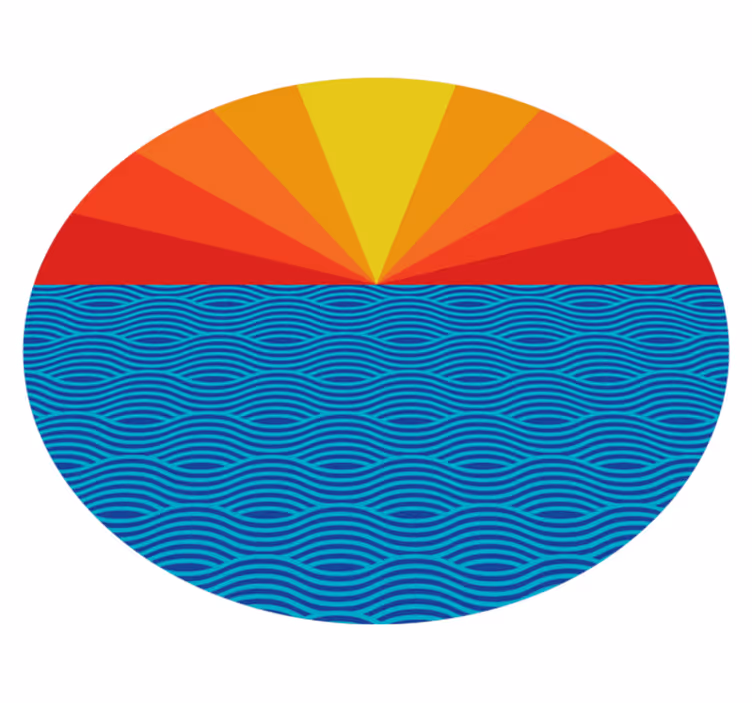 Retro meri auringonlasku vinyylimatto - Tenstickers