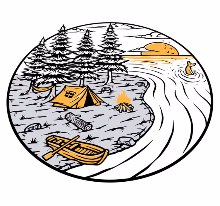Luonto vinyylimatto keltainen maisema merkki - Tenstickers