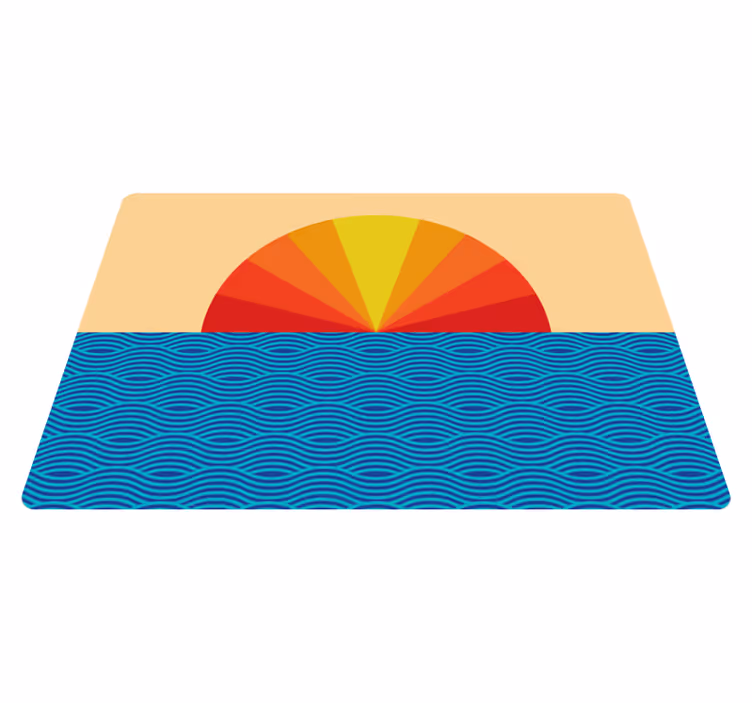 Luonto vinyylimatto vintage auringonlasku läppäri - Tenstickers