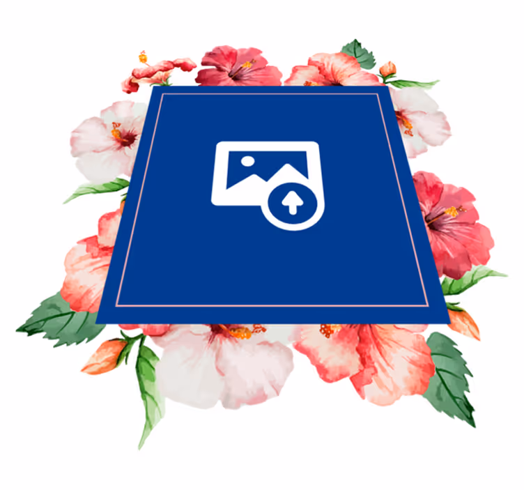 Hibiskuksen kukkakuosi vinyylimatto - Tenstickers