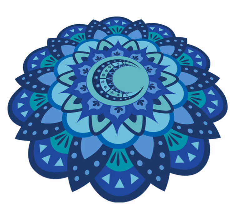 Yksityiskohtainen kasvi-aiheinen mandala vinyylimatto - Tenstickers