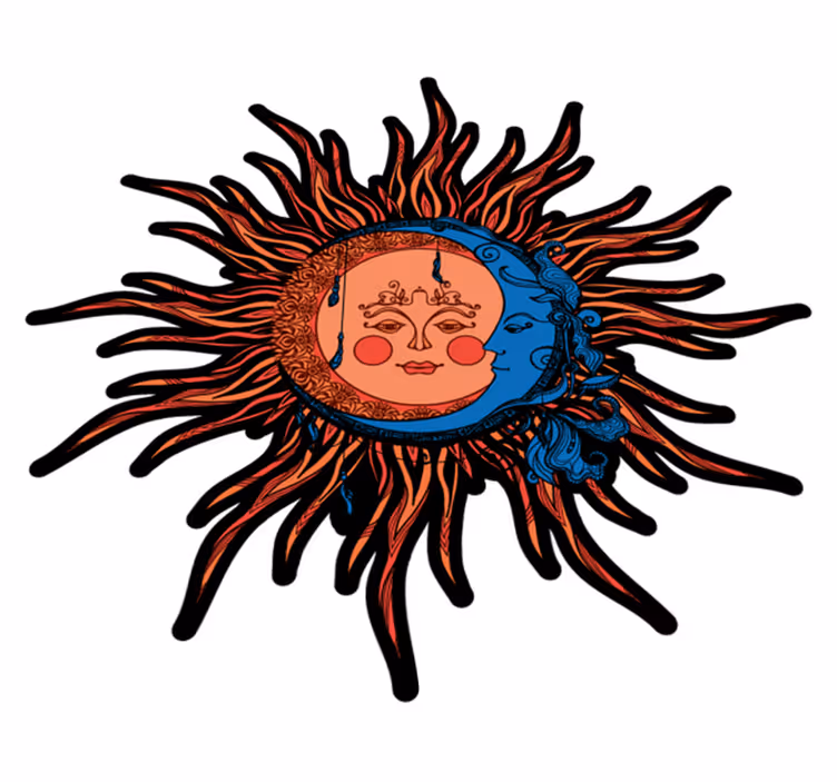 Taivaallinen aurinko kuu luonto vinyylimatto - Tenstickers