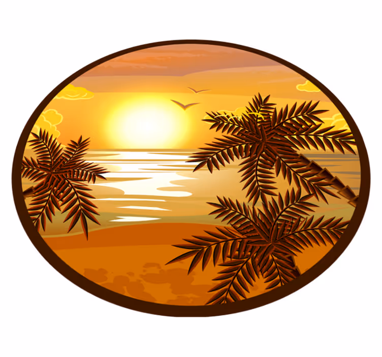 Rauhoittava auringonlasku näkymäluonto vinyylimatto - Tenstickers