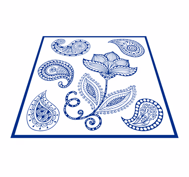 Luonto vinyylimatto kasvitieteellinen paisley elementti - Tenstickers