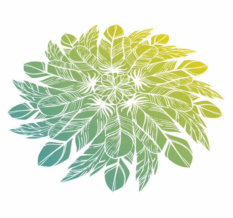 Kukkainen pyöreä kuviomatto - Tenstickers