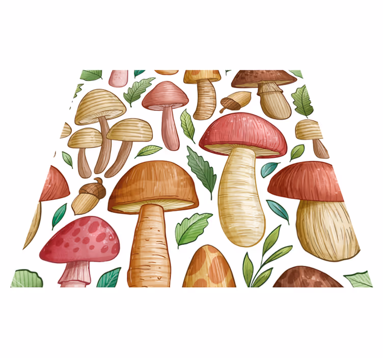 Kukkainen sieni kuvio vinyylimatto - Tenstickers