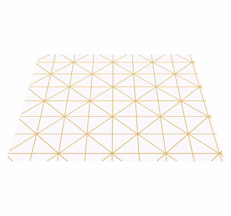 Kultaiset geometriset kuviot vinyylimatto makuuhuoneeseen - Tenstickers