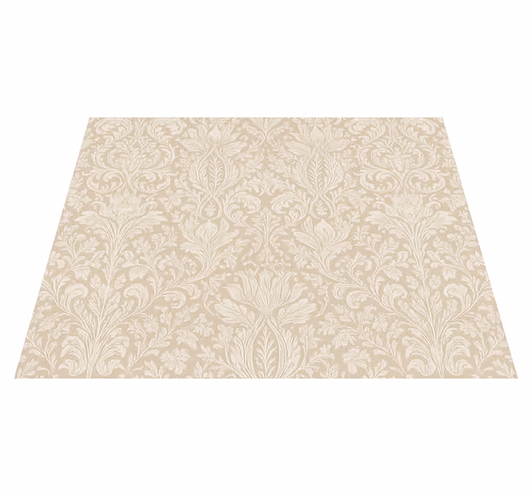 Vinyylimatto makuuhuoneeseen klassinen beige kukka - Tenstickers