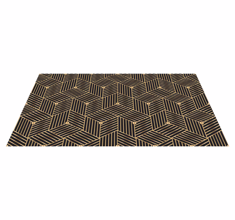 Kultainen geometrinen deco-kuvio vinyylimatto - Tenstickers