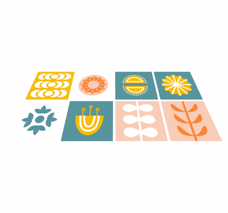 Norjalainen laatta geometrinen vinyylimatto - Tenstickers