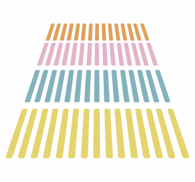 Geometrinen vinyylimatto värikkäillä konfettitarroilla - Tenstickers