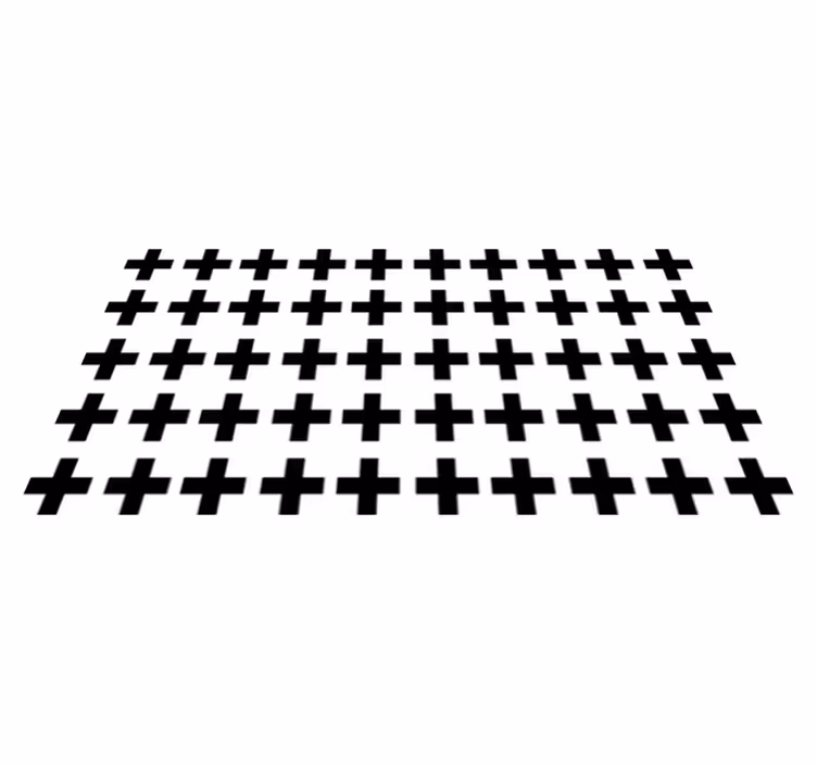 Musta ja valkoinen risti geometrinen vinyylimatto - Tenstickers
