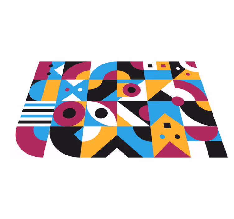 Värikkäät geometriset muodot vinyylimatto - Tenstickers