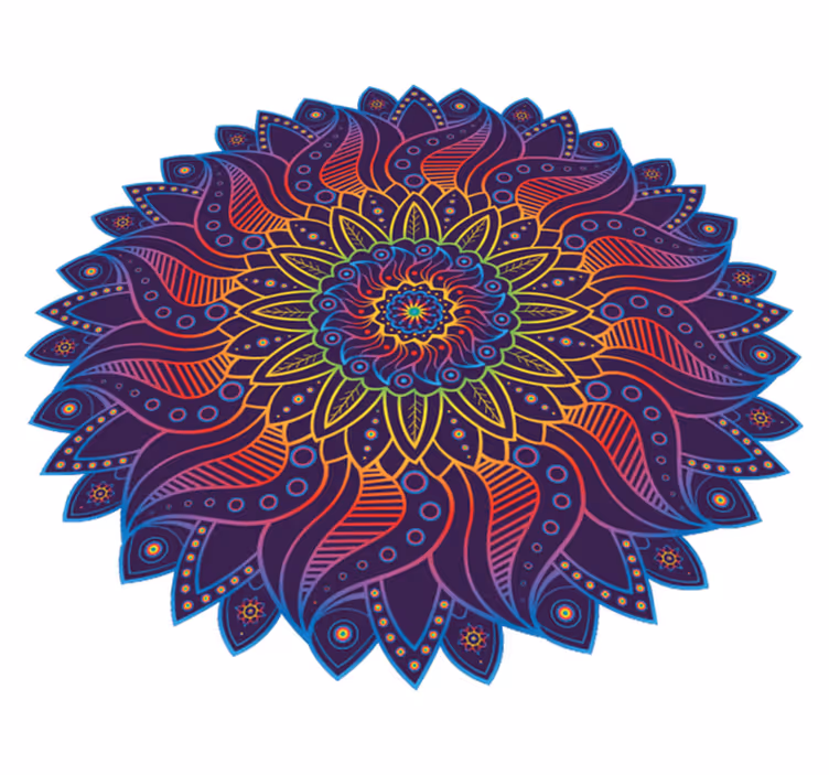 Sateenkaari mandala geometrinen vinyylimatto - Tenstickers