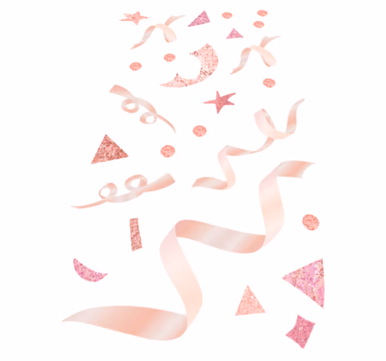 Vaaleanpunainen konfetti geometrinen vinyylimatto - Tenstickers