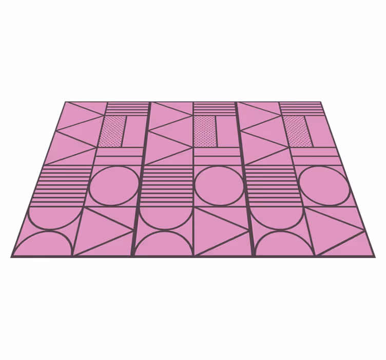 Vaaleanpunainen ja harmaa värilohko geometrinen vinyylimatto - Tenstickers